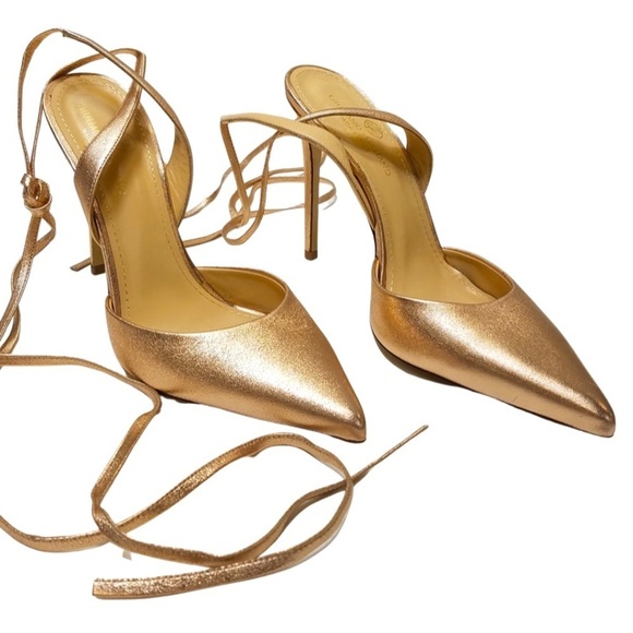 Giuliano Galiano NWOT!! Naomi Slingback Rose Gold Stillettos Sz 6.5 - Picture 4 of 10
